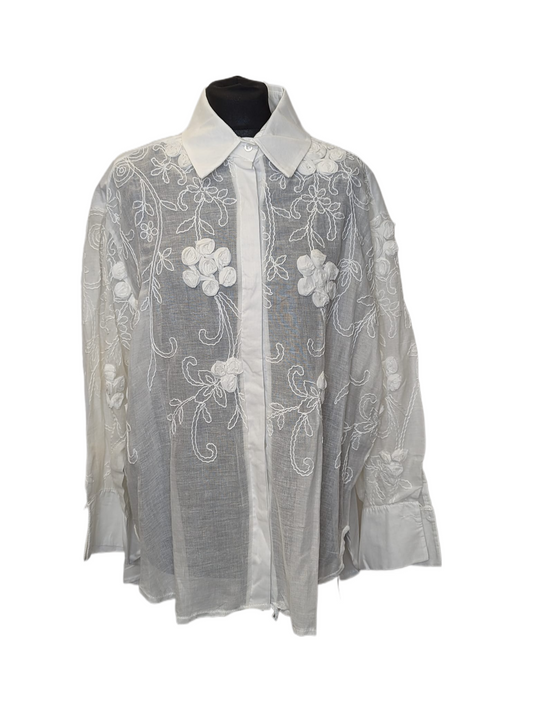 Embroidered flower Shirt