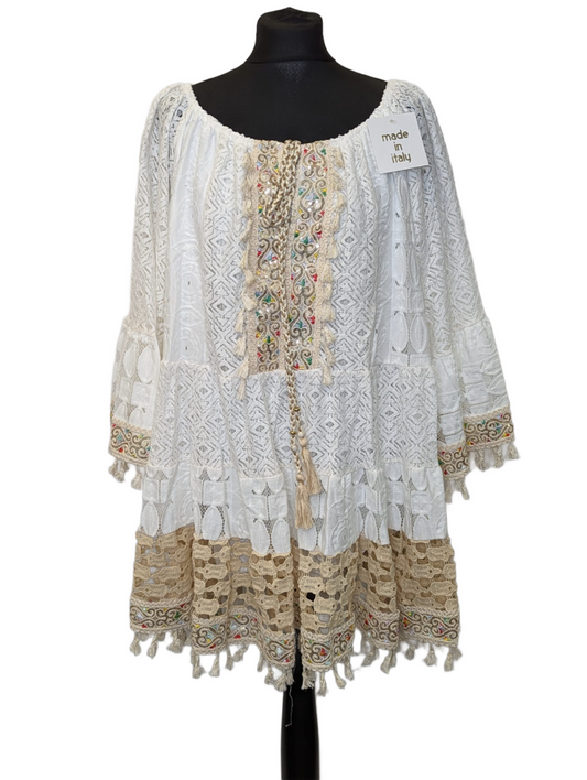 oversized embellished tunic