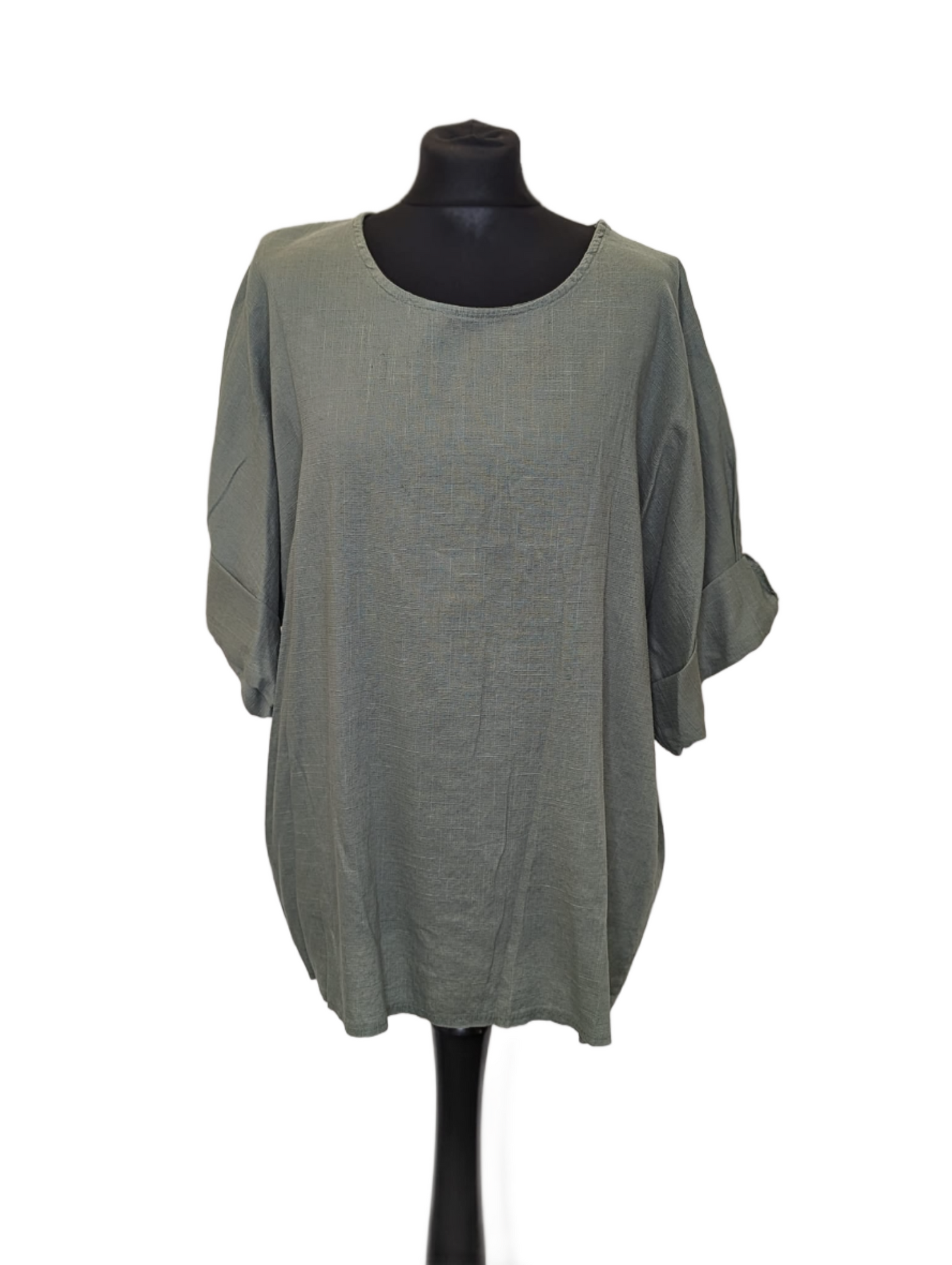 Mix linen basic top