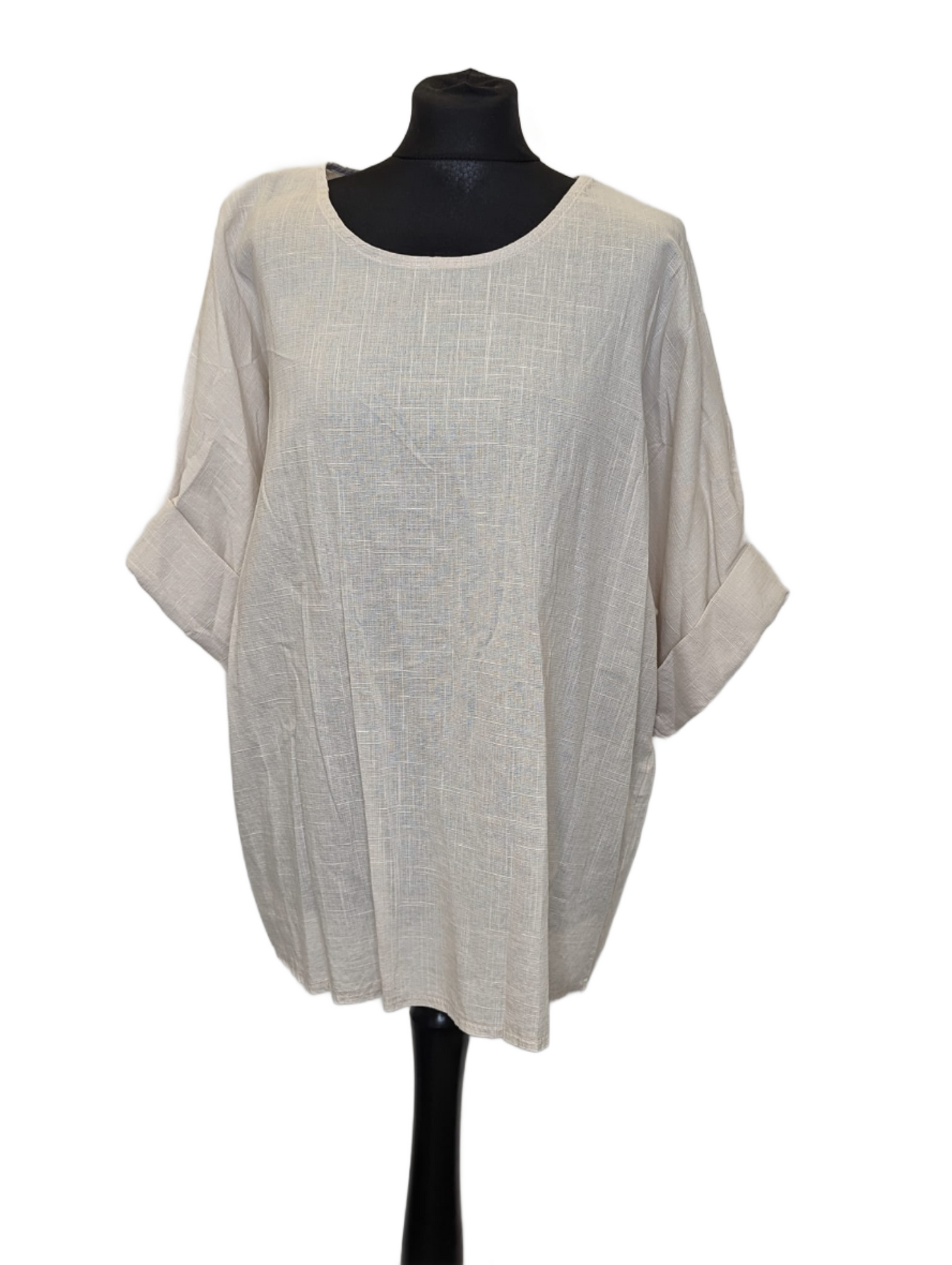 Mix linen basic top