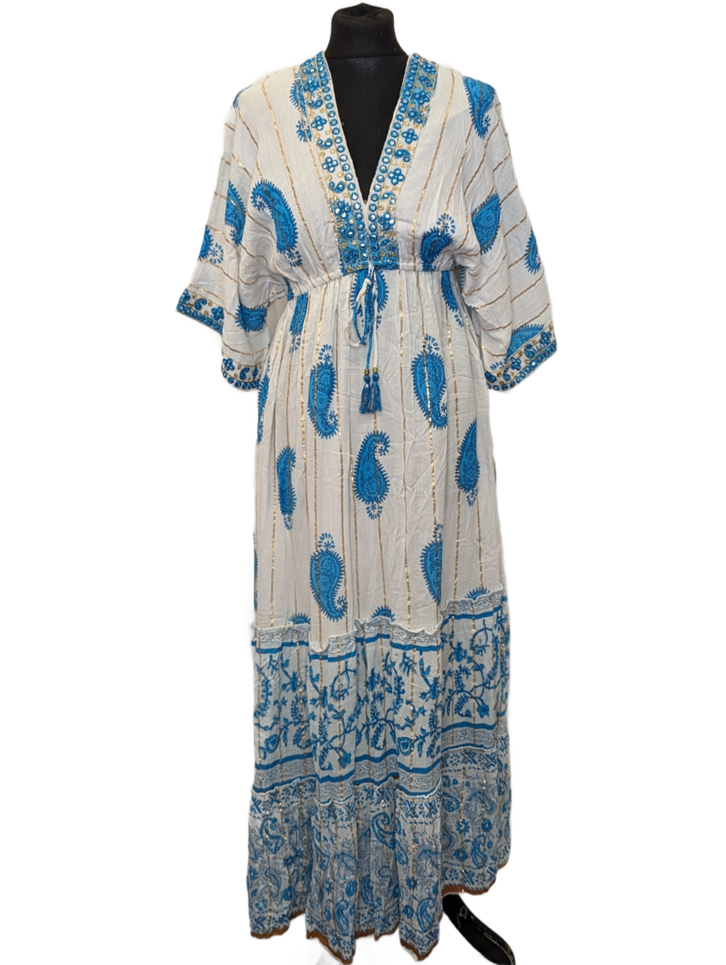 Paisley print v-neck maxi dress