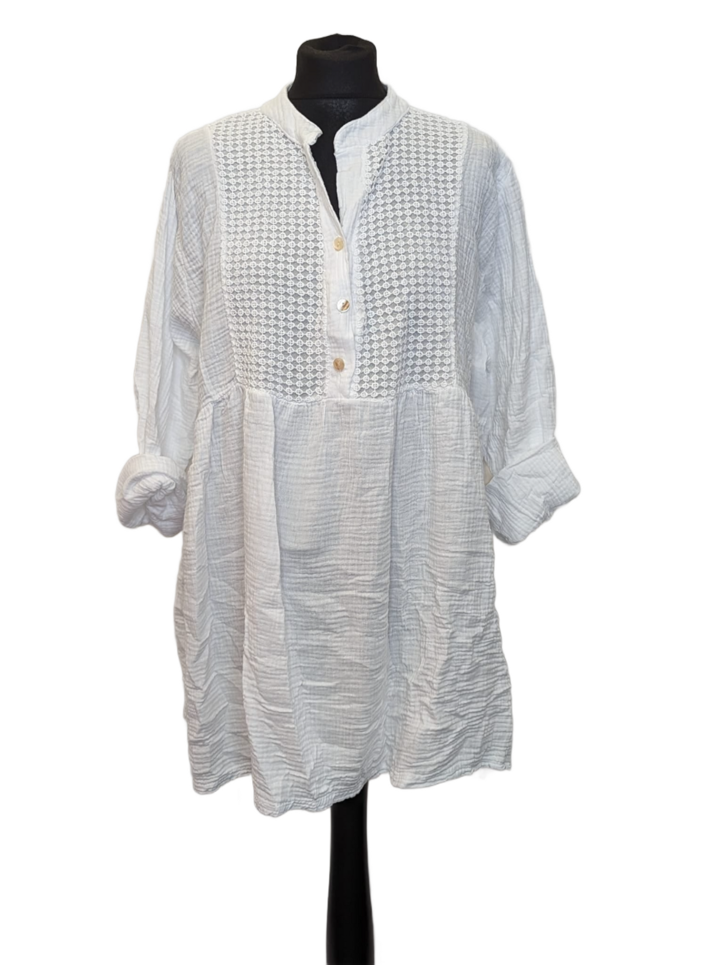 waffle cotton blouse