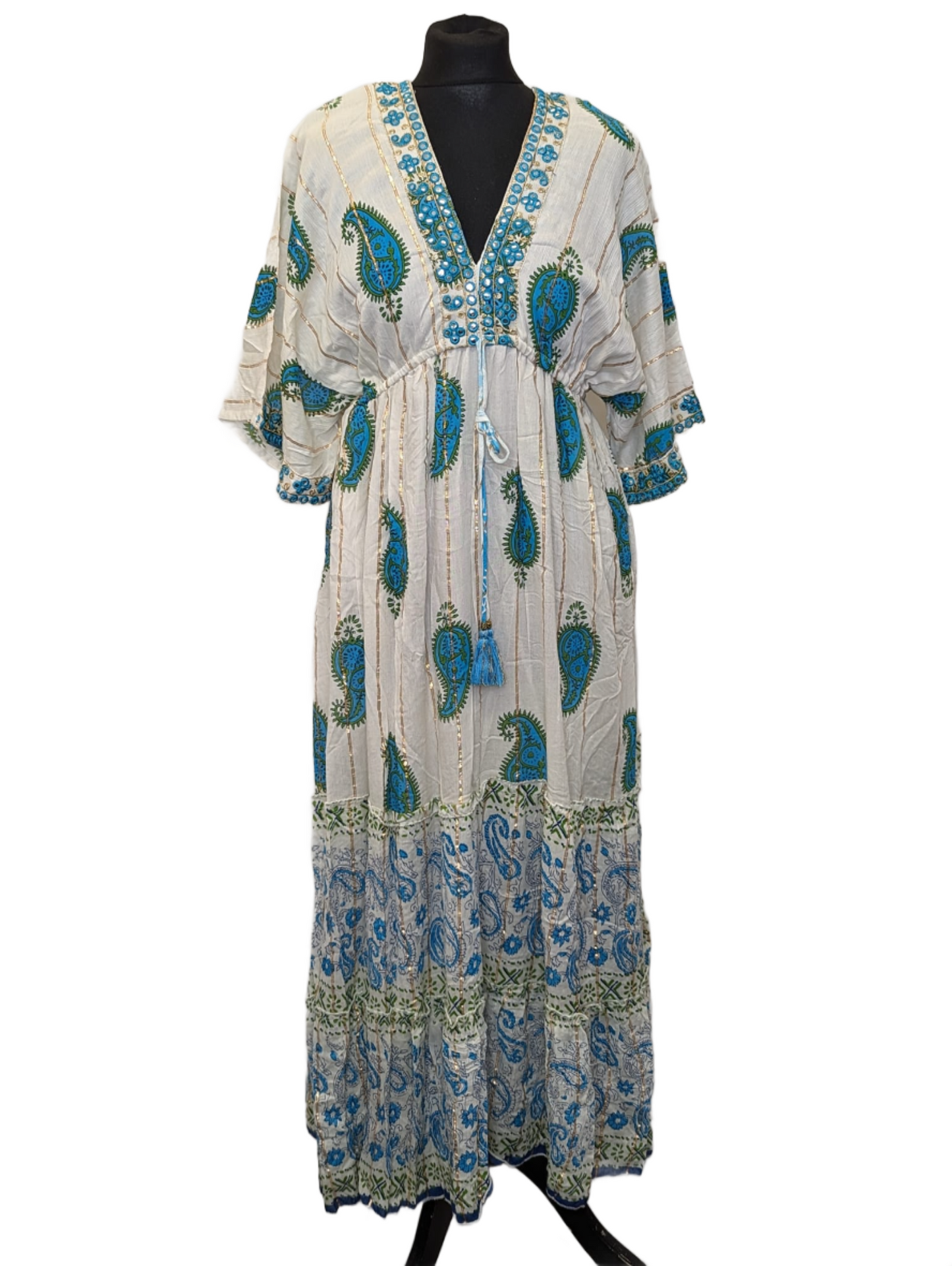 Paisley print v-neck maxi dress