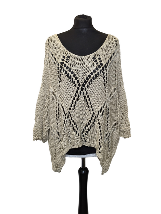 diamond shape knitted layering top