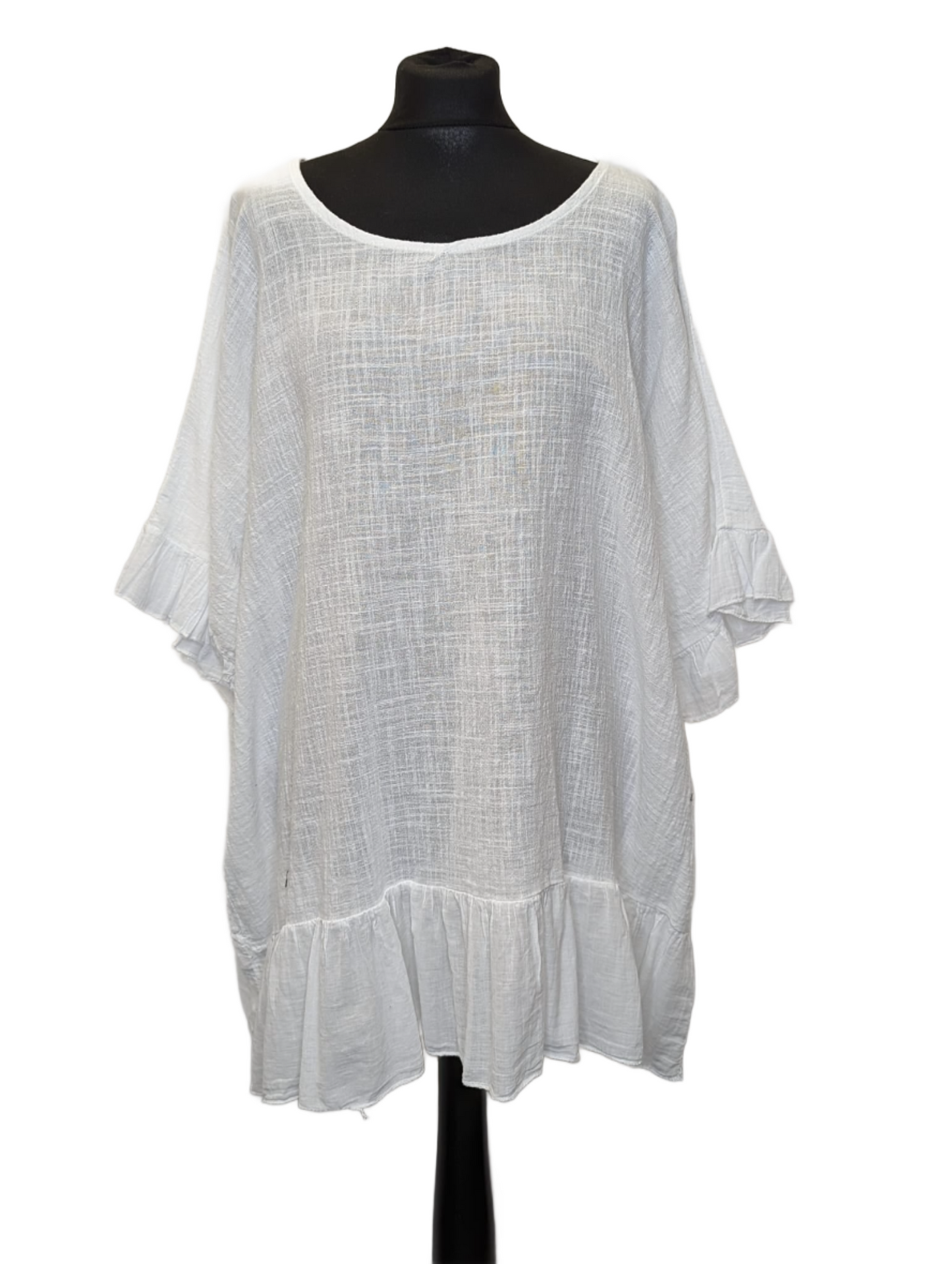 Washed cotton frill Top