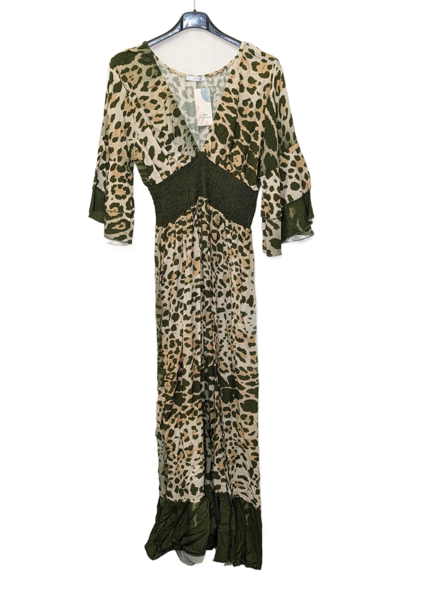 animal print v neck jumpsuit